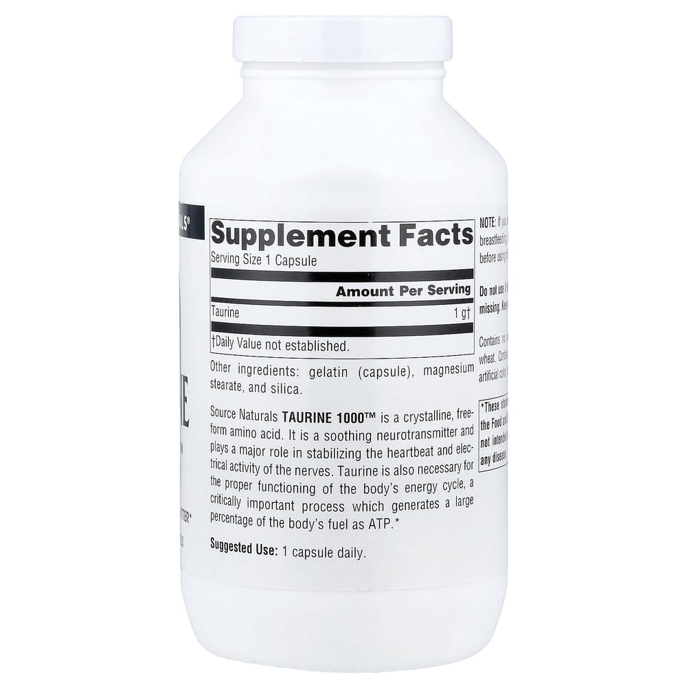 Source Naturals Taurine 1000mg Capsules, 240 Count