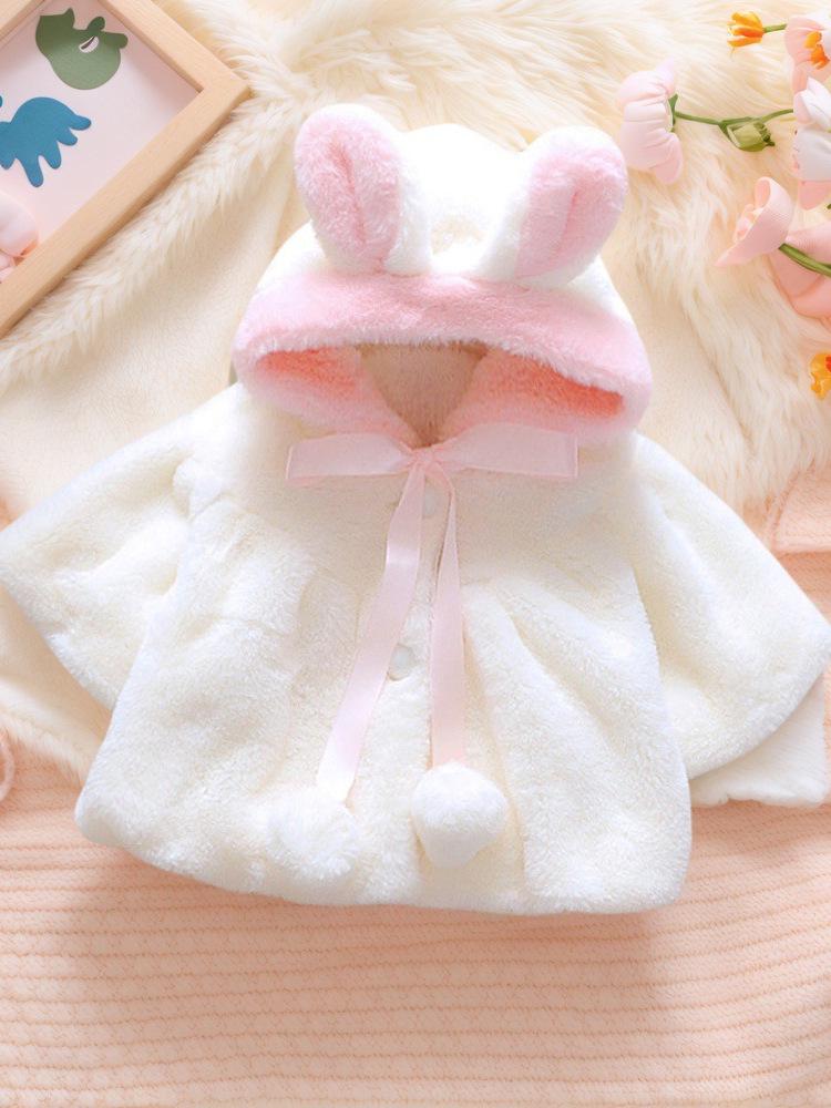 Girls' New Hooded Furry Cape Coat - Winter Faux Fur Shawl Sweater for Dolls