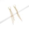 Women Luxury Fashion Glitter Crystal Long Tassel Earrings for Party Weeding