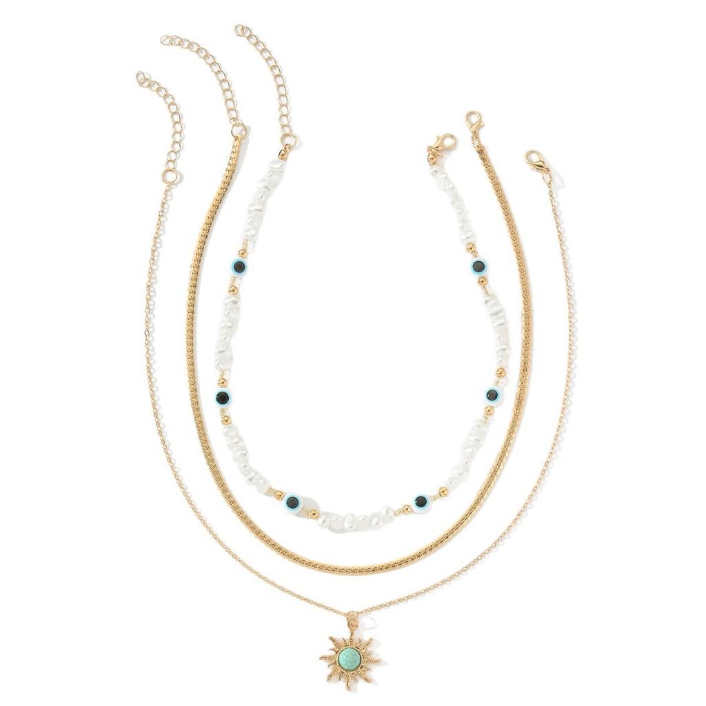 Vintage Star Shape Pearl Necklace For Women With Geometric Pendant And Classic Chain