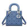Špičková textúra, ľahký luxus, kabelka do ruky s kosoštvorcovým vzorom, crossbody kabelka a kabelka na jedno rameno