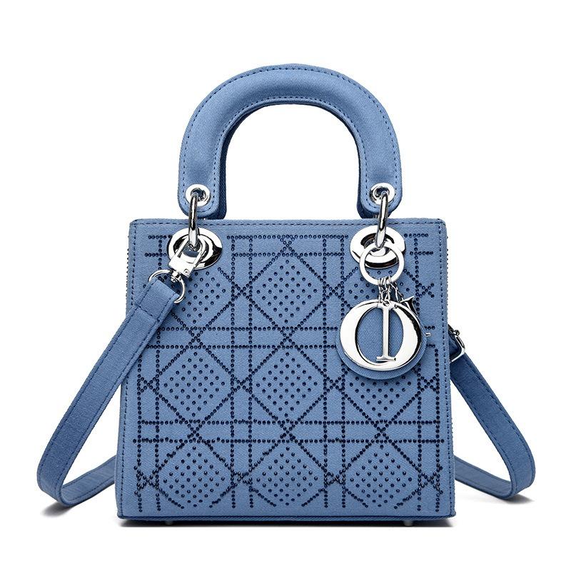 Špičková textúra, ľahký luxus, kabelka do ruky s kosoštvorcovým vzorom, crossbody kabelka a kabelka na jedno rameno
