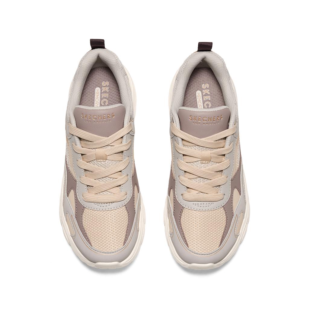 Skechers Street Mesh Comfortable Versatile Low-Top Dad Shoes Women Sneakers Beige 190225-NTMT