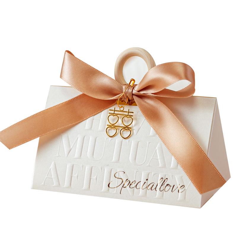 Elegant Triangle Wedding Candy Gift Box - Luxury Handbag for Engagement Party Favors