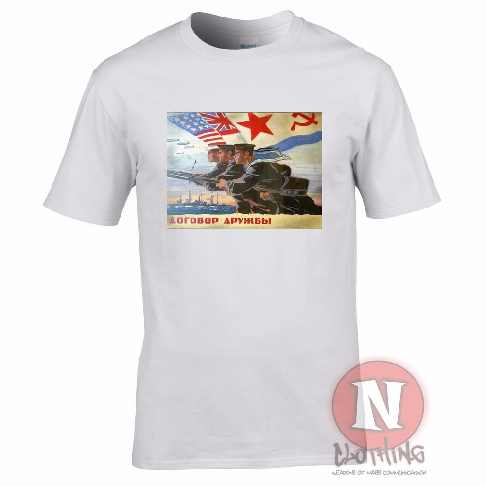 Russisch USA Britisch Welt War2 Naval Propaganda T-Shirt Militär WW2 Sowjet WWII