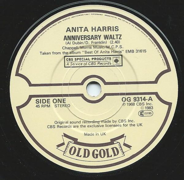 

7-дюймовая пластинка ANITA HARRIS Anniversary Waltz Just Loving You OG9314 Old Gold UK Pop Б/у