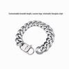 2022 Men's European & American Titanium Steel Frosted Cuban Chain Necklace with Hexagonal Flat Buckle