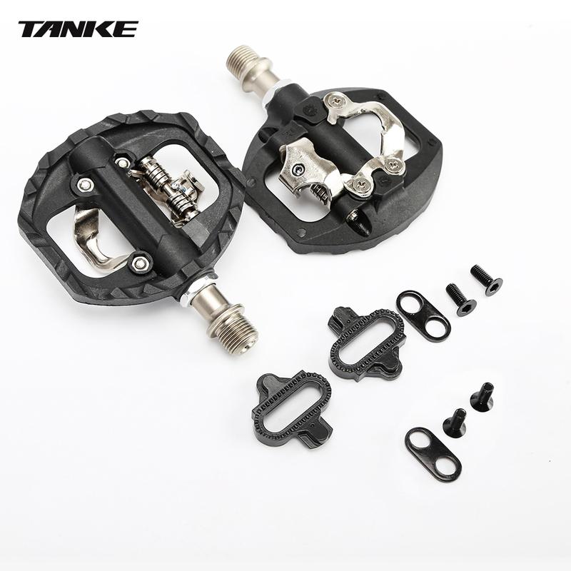TANKE Mountain Bike Pedals 3 Sealed Bearing SPD Dual Clipless Flat & Lock Pedal Aluminum Cycling Pedals nylon cycling accessorie