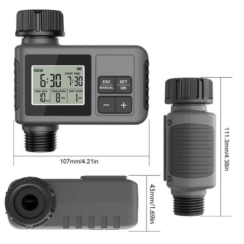 Automatic Plant Watering Timer Adjustable Duration And Intervals IPX5 Waterproof Rain Sensor For Yard Patio Gardens