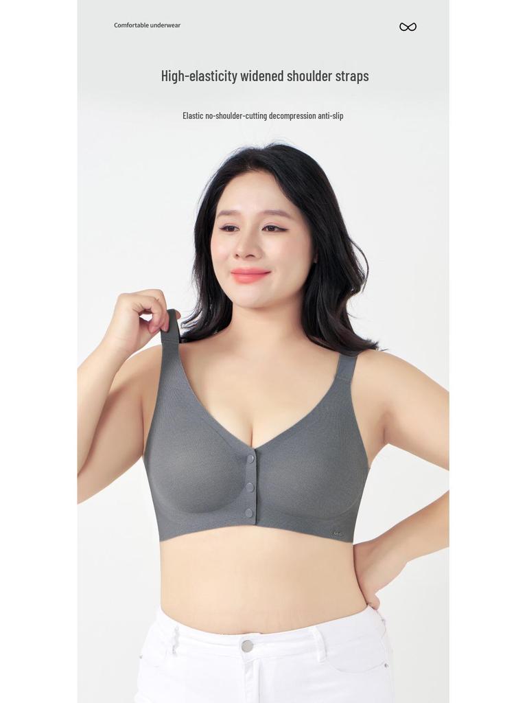 Sujetador Shi Fengni 1023 de Cierre Frontal sin Costuras: Tallas Grandes, Soporte Lumbar, Efecto Adelgazante para Mujeres de Mediana Edad y Mayores
