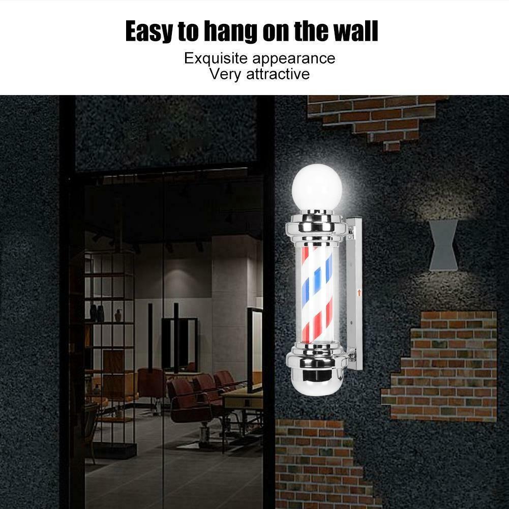 75cm Barber Shop Pole Rotating Lighting Red White Blue Stripe Rotating Light Stripes Sign Hair Wall Hanging LED Downlight