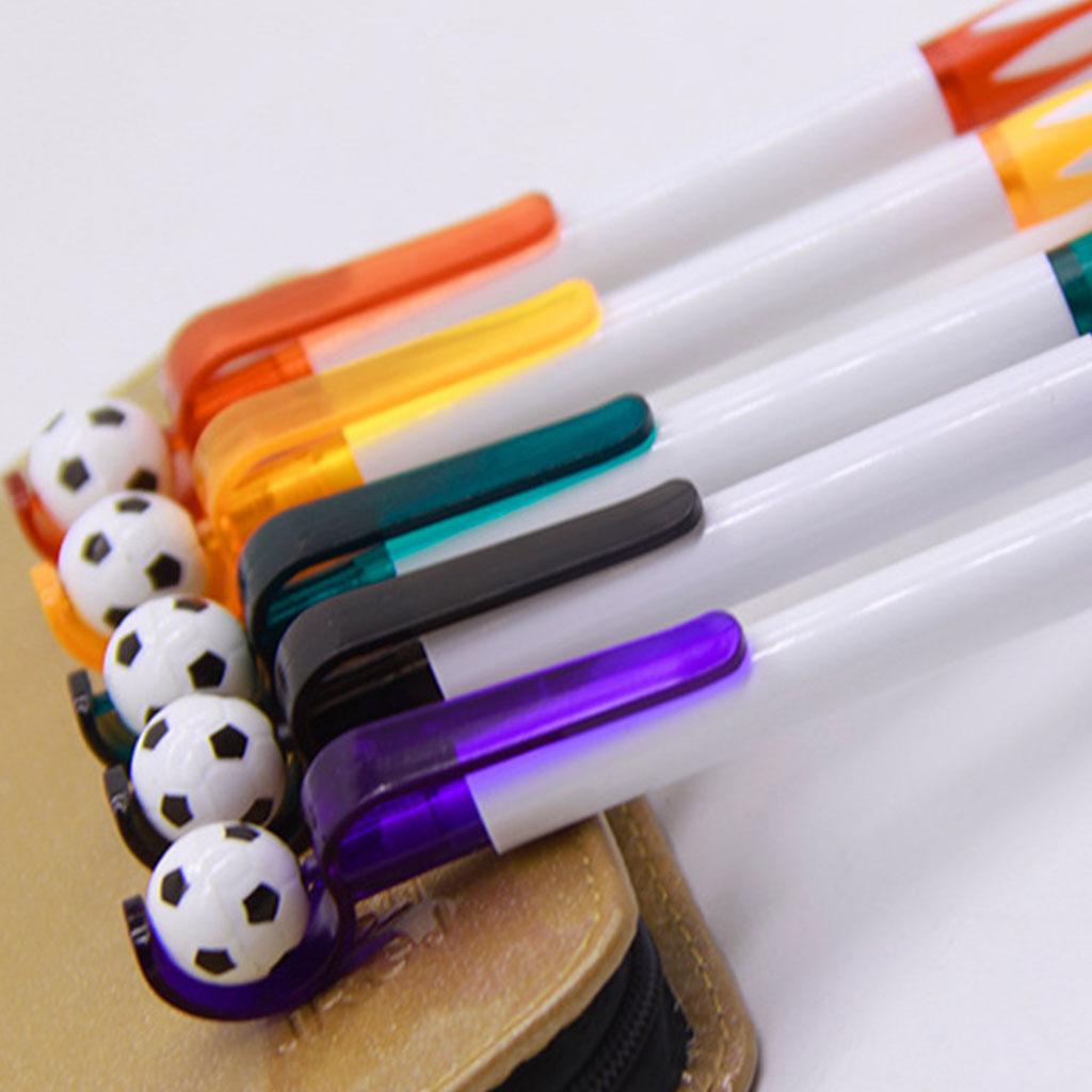 Retractable Ballpoint Pen Football-like Pen Anti-slip Silicone Grip Smooth Writing Gift Pen for Football Players Student