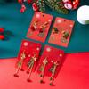 Festive Red & Green Bell Tassel Earrings - Stylish Alloy Design for Women