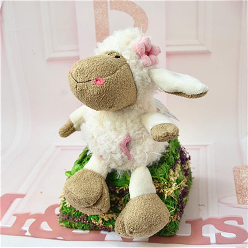 

Очаровательная шерстяная плюшевая кукла-овечка Макдулл с цветком - детская мягкая игрушка 25cm 100g