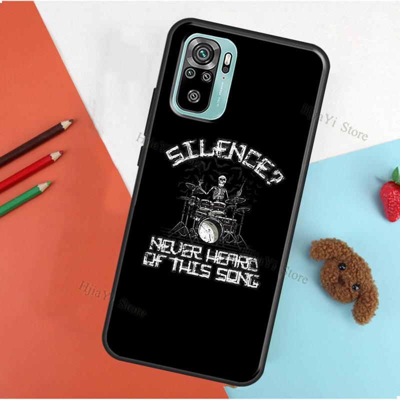 Drum Rock Perkusista Muzyk Pokrowiec na Pałki Perkusyjne Dla Xiaomi Redmi Note 9 7 8 10 Pro 9S 10S 8T 9A 9C 9T 7A 8A K40 Tylna Pokrywa Obudowa