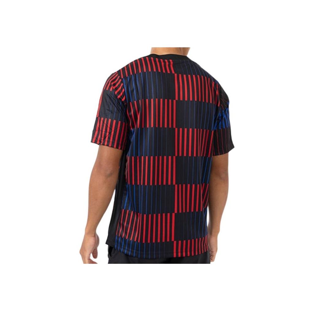 Nike Barcelona All Over Print Striped Crew Neck Short Sleeve T-Shirt Men Tops Black FV1194-011