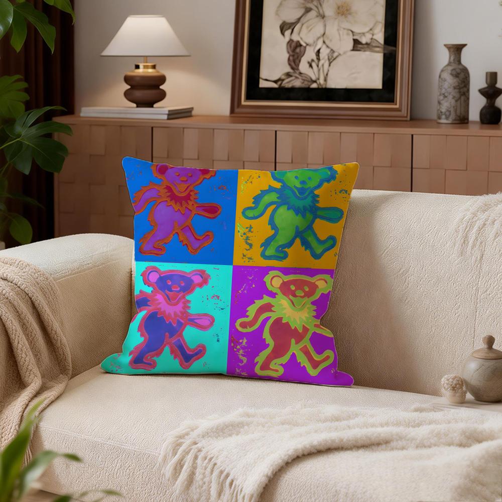 Grateful Dead Cushion Cover Cushion Cover Set 4Pcs 50X50 45X45 40X40 Pillowcase Decorative Sofa Home Decor