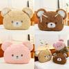 Cuter Bear Plush Pillow With Pp Cotton And Bows Decor For Kids And Teens