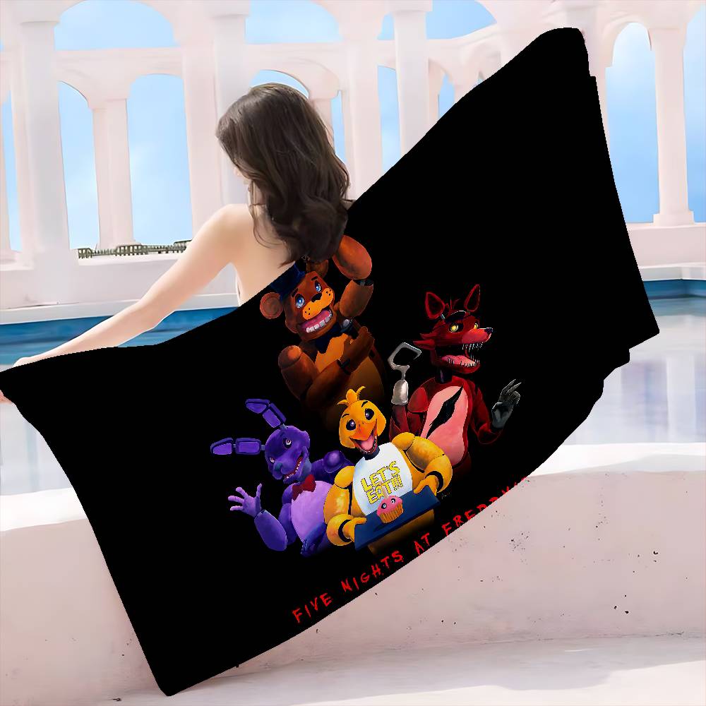 Fnaf Five-nights-At-Freddys Grandi Asciugamani da Spiaggia in Microfibra Asciugatura Rapida Asciugamani da Spiaggia Sabbiosa Asciugamano da Piscina Per Viaggio Piscina Nuoto Yoga