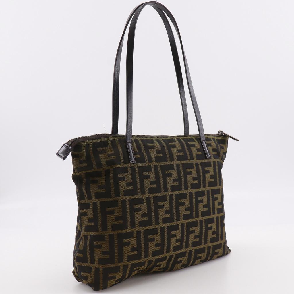 FENDI Zucca Tote Bag Brown Nylon canvas Women Used