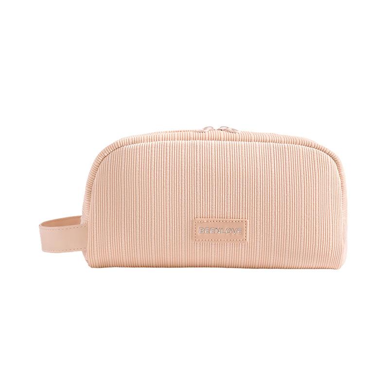 New Corduroy Travel Makeup Bag Portable Zipper Cosmetic Bag with Handle Large Capacity Toiletry Bag for Women