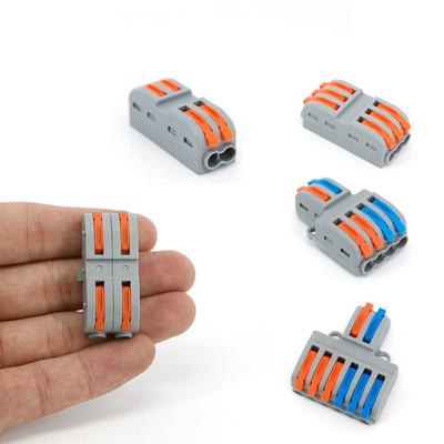 Universal 1 2 3 en 1 2 3 4 6 vías Salida Rápido Conector Terminal de Cable Eléctrico AC Compacto Divisor Cableado Bloque Push-in q1