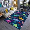 Colorful Dinosaurs with Floral Pattern Carpet Yoga Living Room Room Decor Children's Crawling Mat Doormat Area Rug