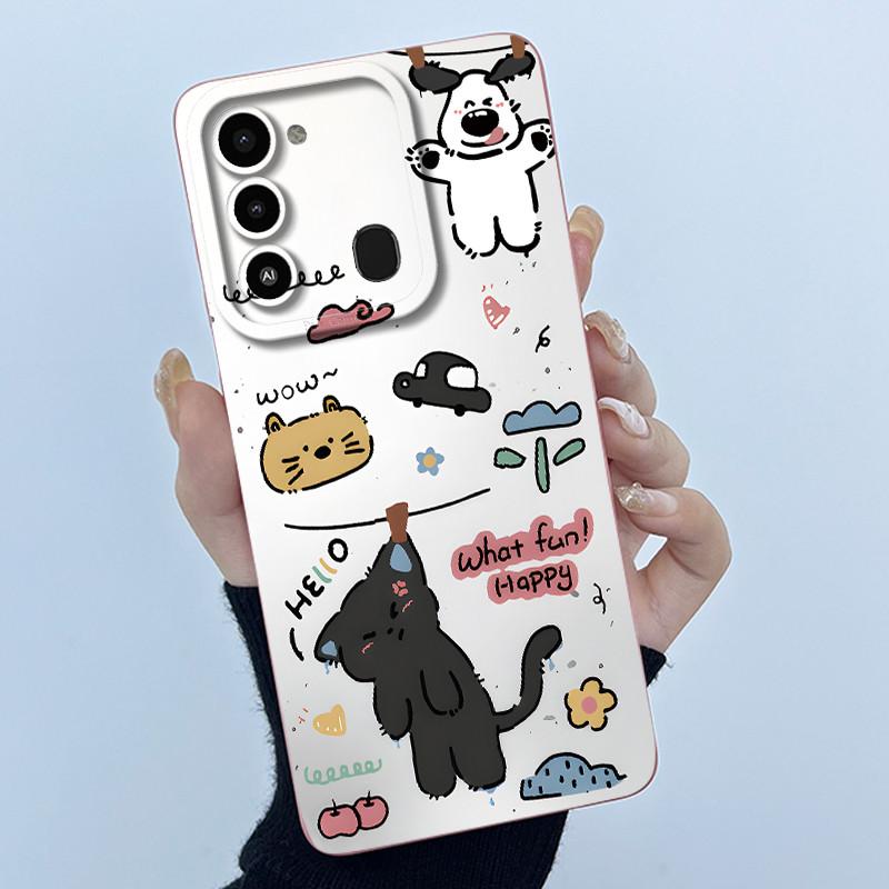 For Tecno Spark 8C Phone Case KG5k KG5j Cute Panda Girls Cats Liquid Silicone Back Cover For Tecno Spark Go 2022 Spark8C Funda