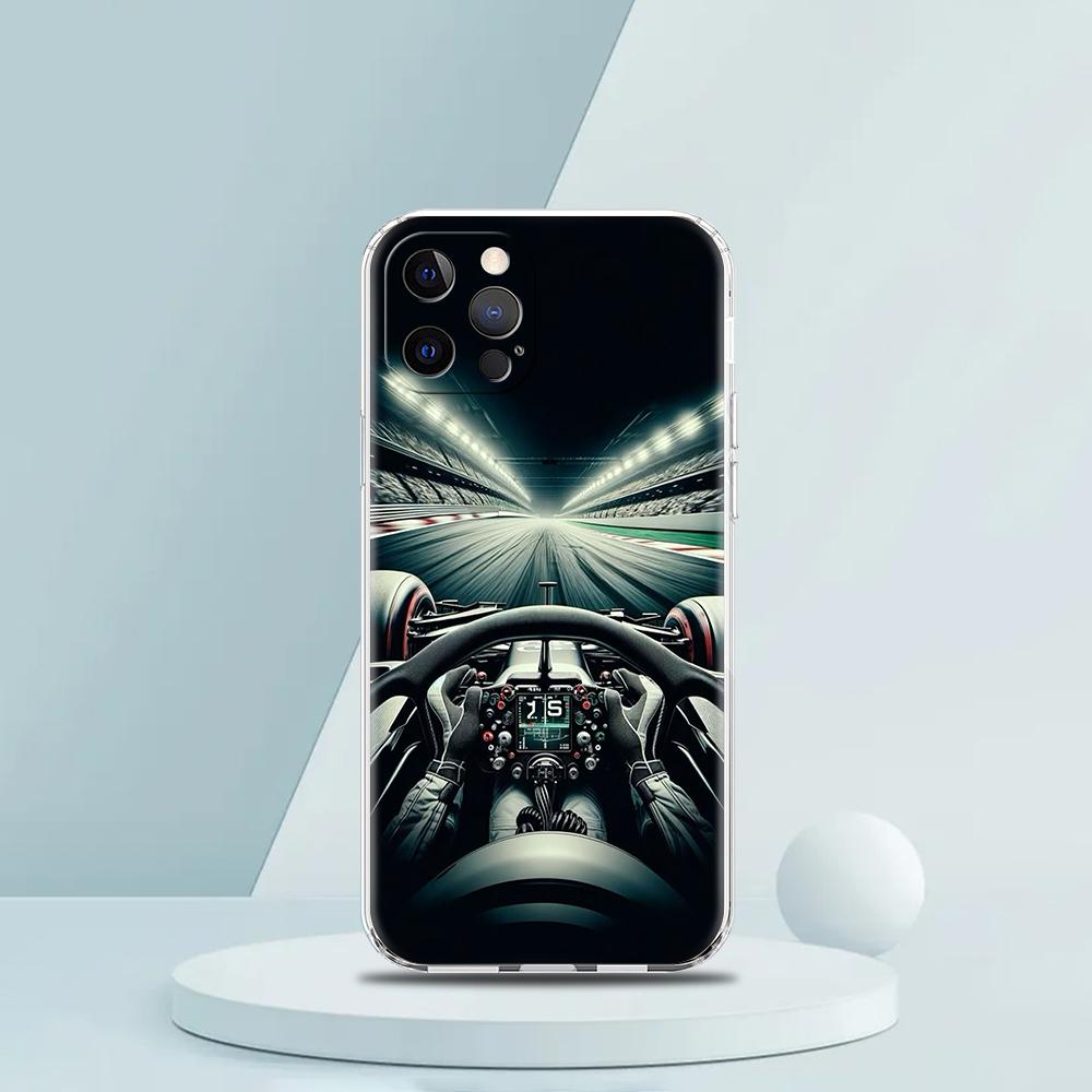 Soft TPU Transparent Phone Case Cover for iPhone 16 15 14 13 12 11 Pro Max XR 8 7 Plus XR Shell Nurburgring F1 Circuit Pattern