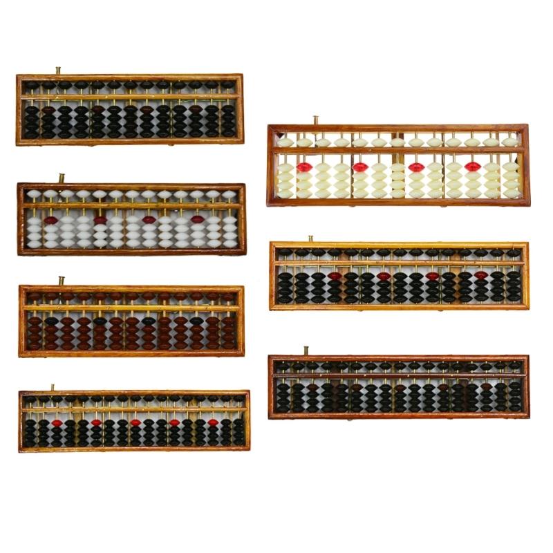 Tragbarer Abakus aus Holz, chinesischer Abakus, Rechner, 13 Spalten, 15 Spalten, 17 Spalten, Zählspielzeug für Kleinkinder, für Kinder
