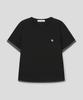 SLOW RECORD HOUSE Layered Check Roll-Up T-Shirt_Black