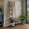 Bamboe Handdoekrek Handdoekladder Decoratieve Ladder Kledingrek Staand Badkamer met 3 Planken, 4 Stangen en 5 Haken, Natuurlijk