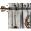 West Country Wooden Doors Valance Curtain for Kitchen,Old Country Ranch Texas Western Cowboy Star Sign Barn Door Windows Treatment Drapes for