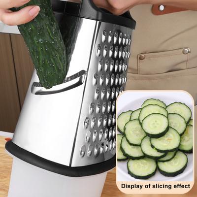 Grattugia per formaggio con contenitore 4 lati Grattugia a scatola per verdure zenzero Cutter Portatile Cucina Trituratore alimentare per formaggio scorza verdure