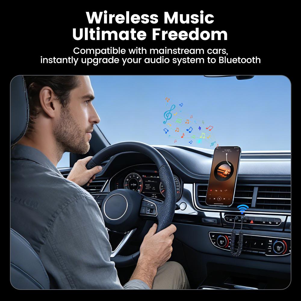 Toocki Bluetooth 6.0 AUX Wireless Car Adapter 3.5mm Jack Audio Receiver Transmitter for Car Noise Cancelling Speaker Hands-Free 6