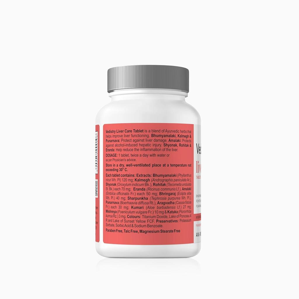 Vedistry Livercare Ayurvedic Liver Detox Tablets With Bhumiamalaki Kutaki Amalaki For Daily Liver Support & Metabolism Balance 60 Tablets Pack Of 3