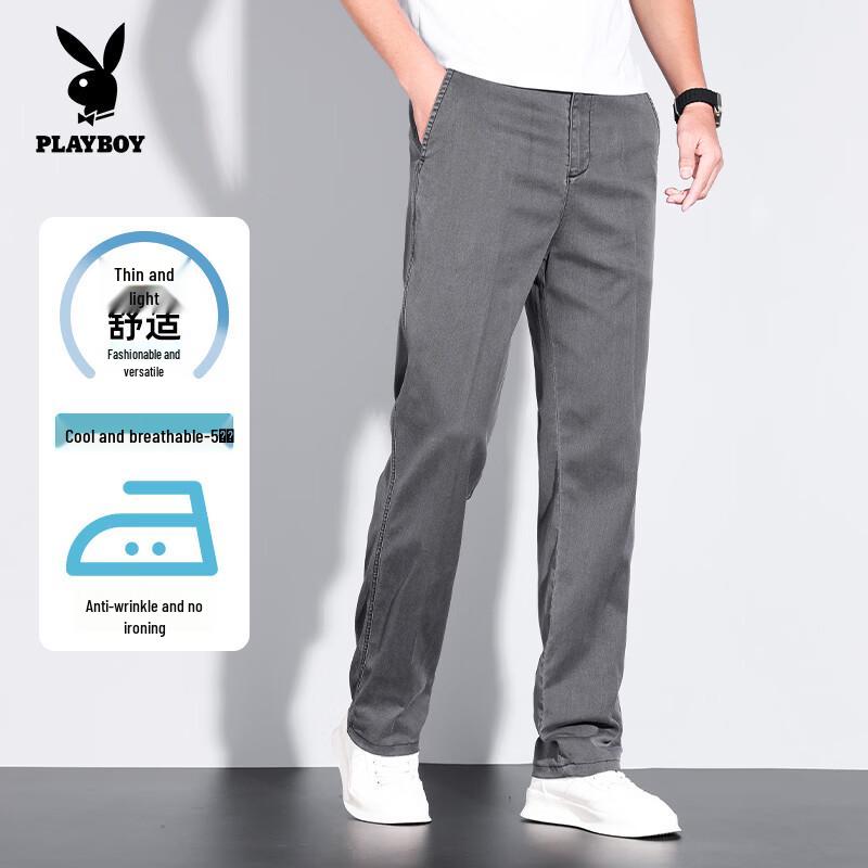 PLAYBOY Men s 2026 Straight-Leg Thin Stretch Jeans 36