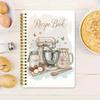 A printed cover notebook with recipe book illustrations and ingredient illustrations,for cooking enthusiasts,cooking plan record