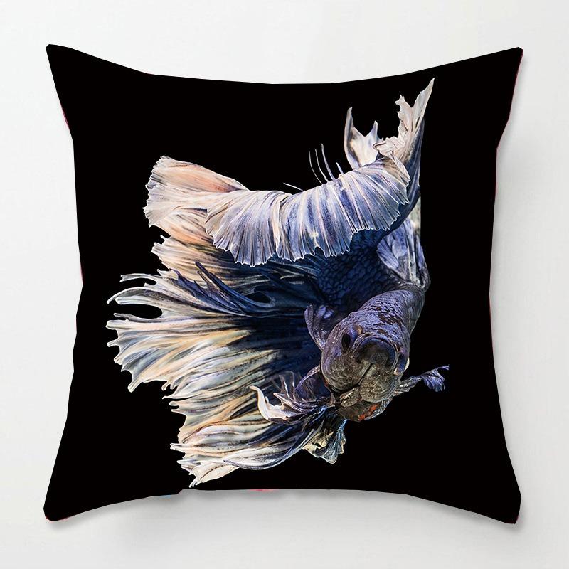 Tatami Bedside Square Pillow Animal Fish Print Pillow Case Home Sofa Pillow Cushion