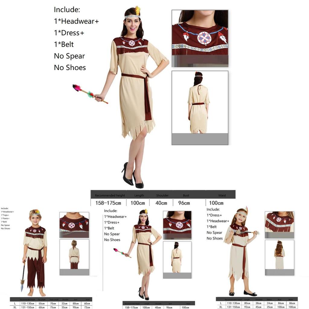 Elegant Women Tassel Indian Costume Authentic Native America Halloween Outfit