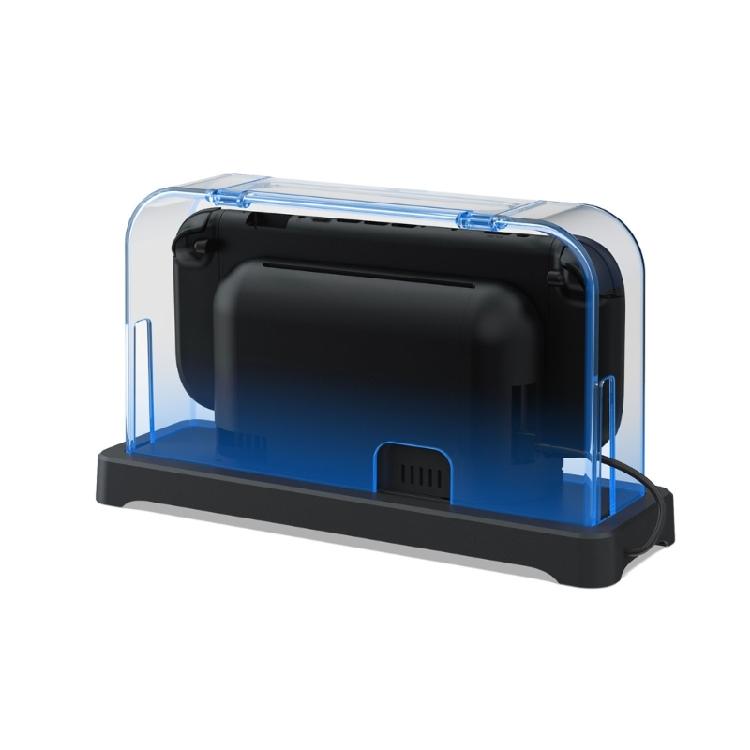 Supporto con Protezione Antipolvere per Console, Base Ventola di Raffreddamento, Strisce Luminose Colorate, Dock di Archiviazione in ABS e Acrilico, Facile da Trasportare per Console 2/1/Display