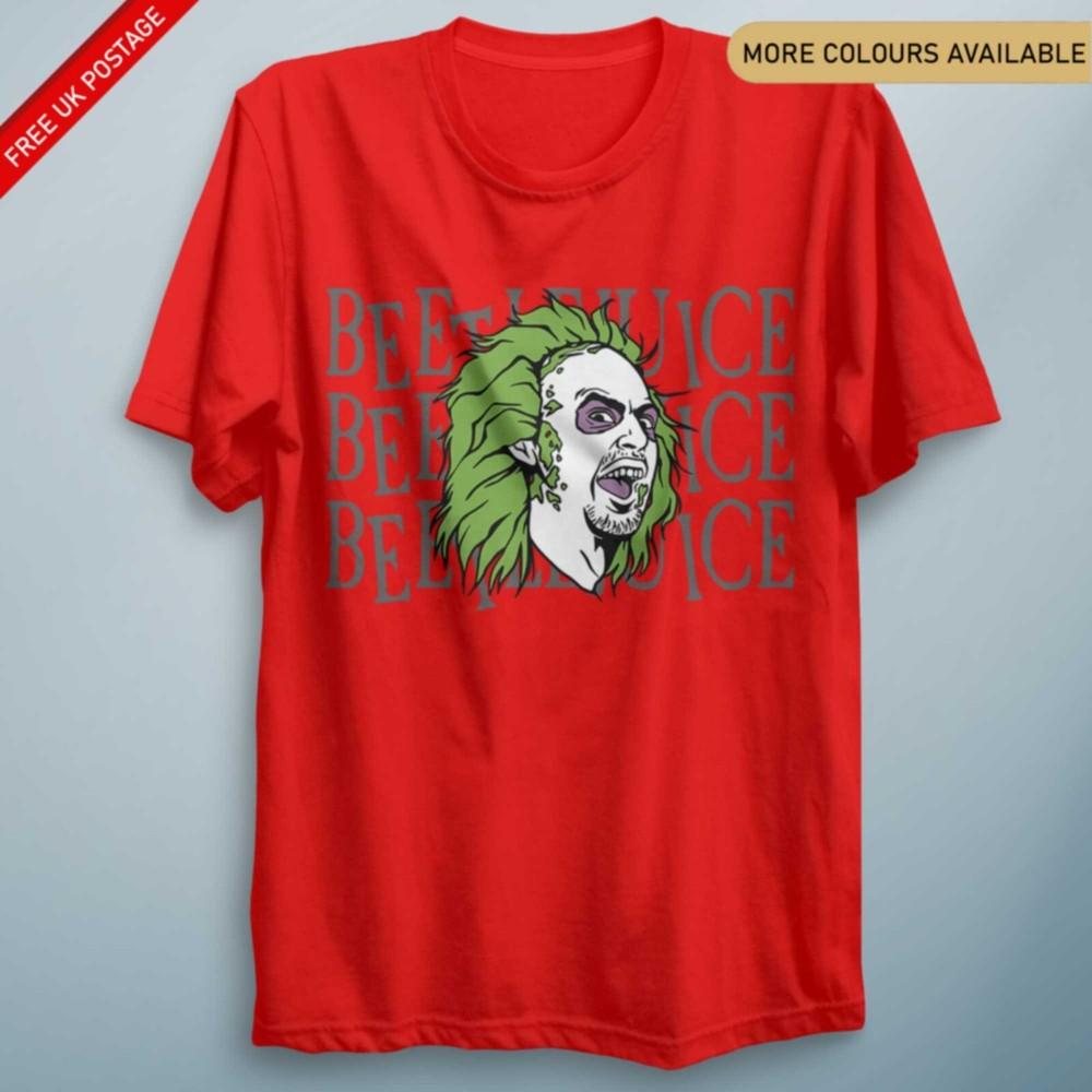 Beetlejuice Face TShirt Betelgeuse Retro Funny T Shirt Costume Top Halloween S