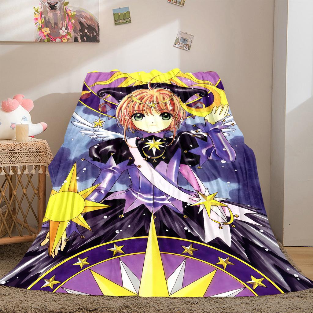 Cardcaptor Sakura Anime Luxury Flannel Lightweight Blanket Home Decor Sofa Bed Travel Cover Family Gift LXRa17