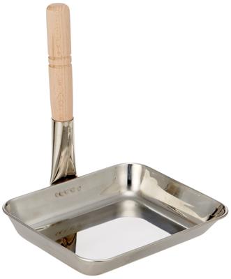 Endo Shoji Large Square Oyako Pot with Steel Body and Beechwood Made In AOY02001 Commercial-Grade Triple-Layered Handle, Japan,