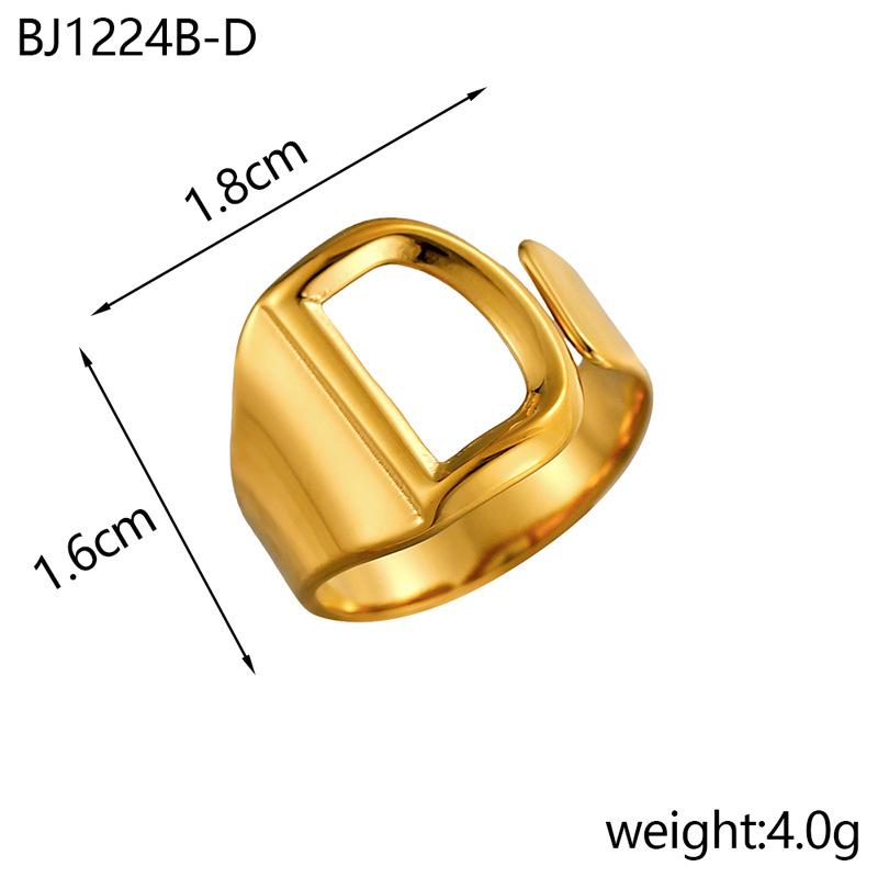 CARLIDANA Designer Initial Letters Alphabet Waterproof Gold Plated Non Tarnish Stainless Steel Fashion Jewelry Rings for Women