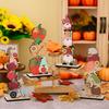 Wooden Thanksgiving Whimsical Decorations Featuring Cute Gnome Hedgehog And Charming Apple Pumpkin Designs