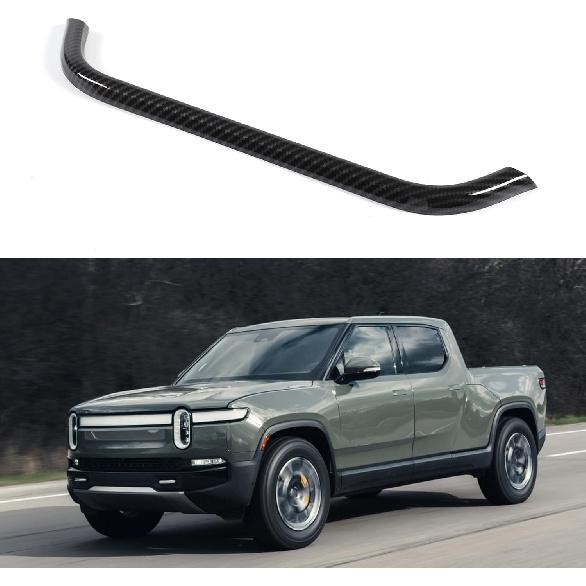 Lcojicep Car Center Vent Frame Trim Compatible with Rivian R1T R1S 2022-2023, ABS Car Interior Center Air Conditioner Lower Trim Accessories (Carbon