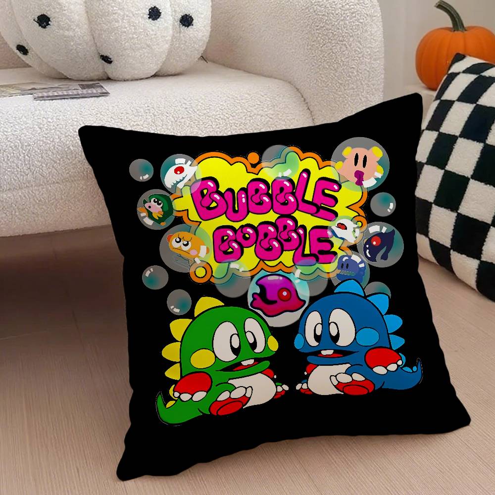 Puzzle Game B-Bubbles Bobble Pillow Case Anti-dustmite Pillowcase Invisible Zipper Silky Short Plush Sofa Cushion Cover