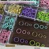 6Grids/Box Dopamine Colors Perforated Circular Ring Nail Accessories Parts For Nails Decoration Manicure Decor Supplies Material