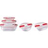 Lot de 5 Boîtes de conservation - PYREX - Cook & Heat - Verre - Couvercle a valves vapeur spécial micro-onde